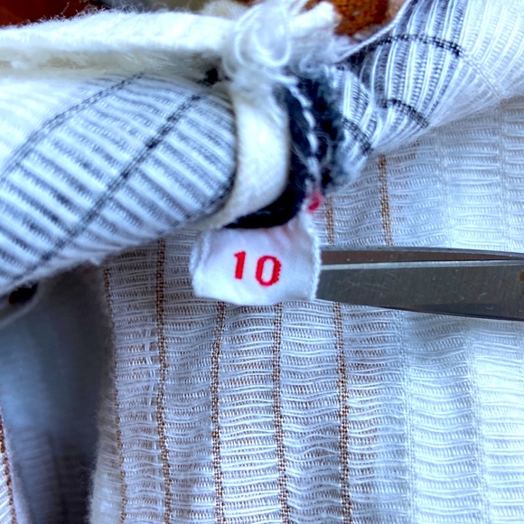 Vintage 1970s White & Brown Retro Maxi Dress Sz 10 - Picture 8 of 8